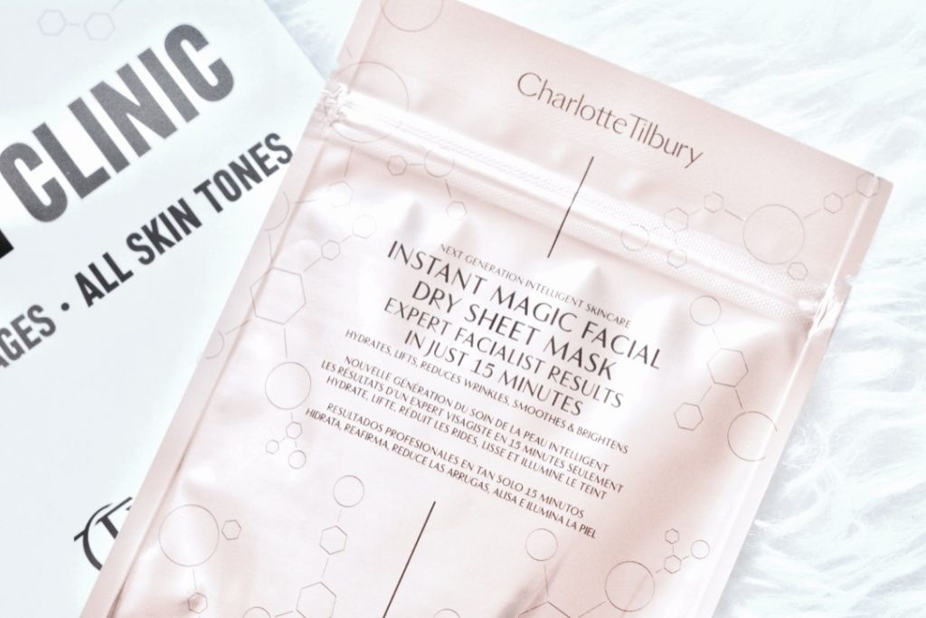 charlotte tilbury instant magic facial dry sheet mask review